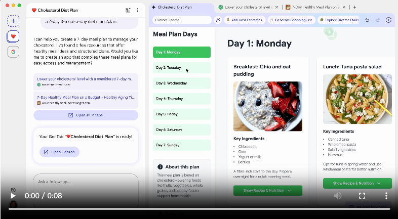 GenTab Meal Plan Video